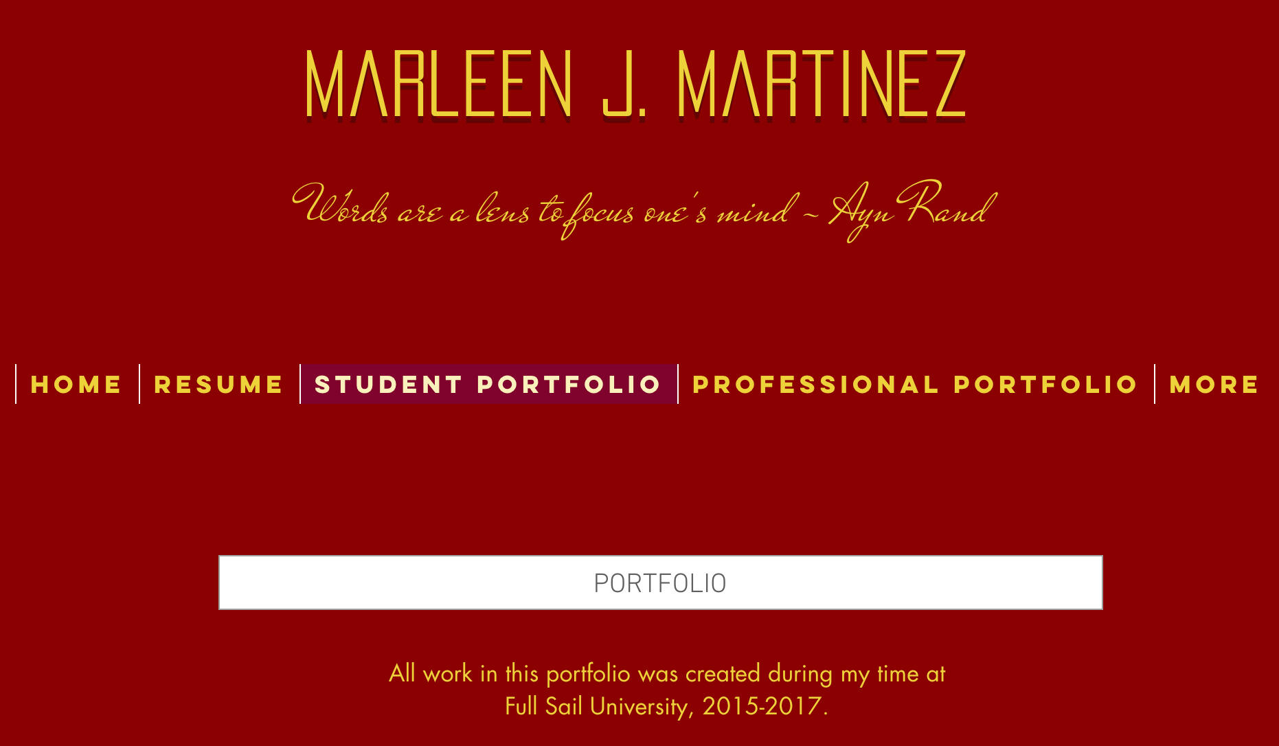 Creative Writing Student Portfolio